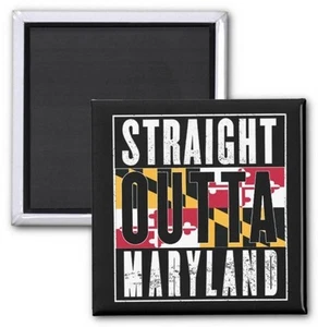 "MWA" Straight Outta Maryland Premium Square Kühlschrankmagnet - Bild 1 von 1