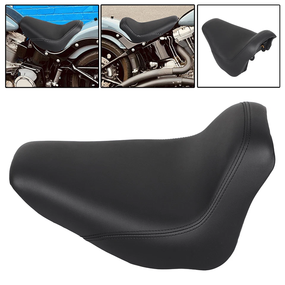 Black Renegade Solo Seat For Harley Heritage Softail Classic FLSTC Deluxe FLSTN Foto 1 de 4