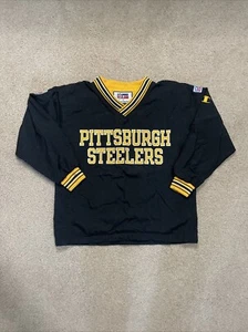 VINTAGE Pittsburgh Steelers NFL Pro Line Champion V-neck Black Pullover  Men’s L - Picture 1 of 9