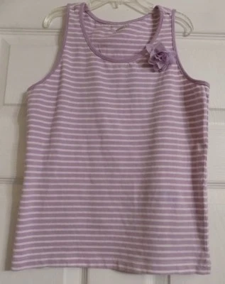 Camisa Crazy 8 para niñas talla M o 7-8 púrpura a rayas con solapa flor lazo niñas  Foto 1 de 3