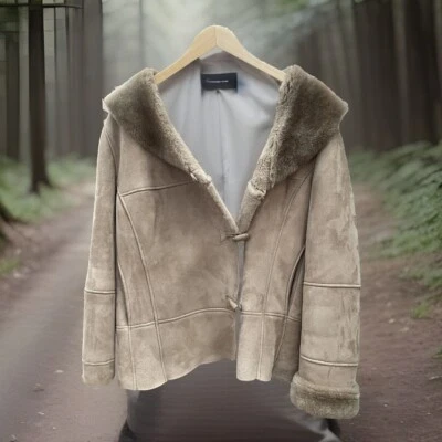 Chaqueta pesada de piel de oveja de piel de oveja EMU bronceada palanca sujetadores de cuero nueva Foto 1 de 4