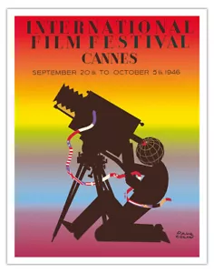 1946 International Film Festival of Cannes - Vintage Movie Poster by Paul Colin - Picture 1 of 25