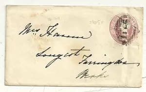 1853 1d ENV ROSA =105= NÚMERO BRACKNELL Y UDC BINFIELD TO LONGCOT FARRINGDON - Imagen 1 de 2