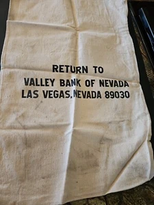Vintage -VALLEY BANKOF NEV. LAS VEGAS, Borsa per soldi nuova in tessuto tela - Foto 1 di 2