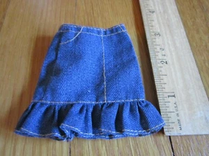 Barbie Jeans/Jeans Look Rock Mini Rüschen unten rosa B Label Puppenkleidung - Bild 1 von 7