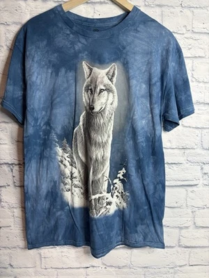 The Mountain Wolf Nature Snow  Graphic Shirt Men's L Tie Dye Blue Spirit Mystic - Image 1 of 4