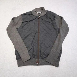 Chaqueta Peter Millar Para Hombre Extra Grande Gris Acolchada Cremallera Completa Mezcla Lana Suéter - Imagen 1 de 13
