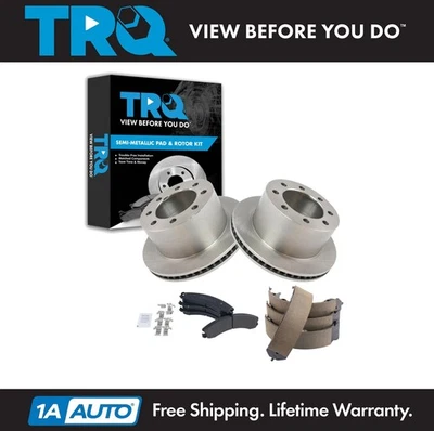 Kit de pastillas de freno trasero y rotor TRQ para Chevrolet Express 3500 GMC Savana 3500 2009 Foto 1 de 4