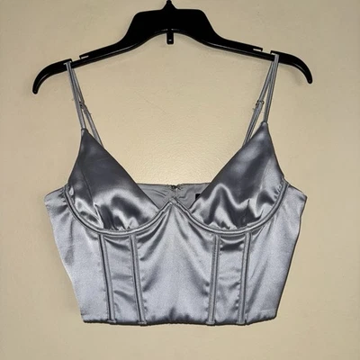 Corsé Bustier de Acacia Satinado Zorro Blanco Top Hielo Talla L Foto 1 de 4