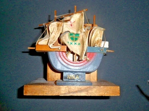 Wooden Ship Pencil Holder Collectible Boat Nina Vintage Decorative - Picture 1 of 5