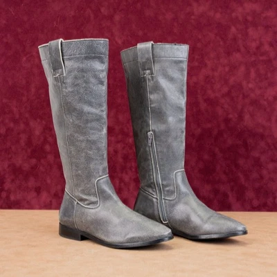 Steve Madden Women Ryson Grey Leather Tall Riding Equestrian Knee Boots sz 8.5 - Image 1 of 4