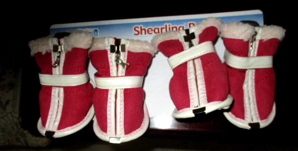 4 PIEZAS MASCOTA PERRO ANTIDESLIZANTE ROJO INVIERNO ZAPATO BOTAS TALLA PEQUEÑA Foto 1 de 4