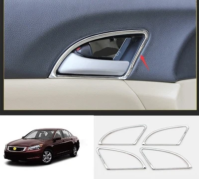 Embellecedores de marco de puerta interior cromados para Honda Accord Crosstour 2008-2012 4X Foto 1 de 4