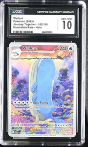 POKEMON JOURNEY TOGETHER ILLUSTRATION RARE #162 WAILORD CGC 10 GEM MINT - Bild 1 von 1