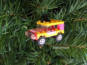 Lego Weihnachten Weihnachtsbaumschmuck Auto gebaut mit neuen Steinen-rosa gelbe Farbe - Bild 1 von 1
