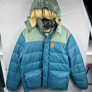 Topo Designs Thermore Retro Ridge gefütterte Jacke Kapuze Teichblau/Käfer Herren Large - Bild 1 von 16