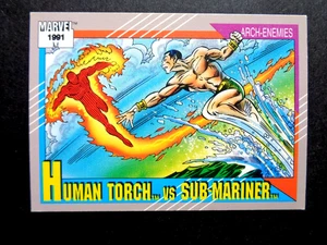 1991 IMPEL *MARVEL UNIVERSE II* CARD #97 HUMAN TORCH vs SUB-MARINER NM - Picture 1 of 2