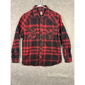 Route 66 Mens Flannel Shirt L Red Black Plaid Long Sleeve Western - Picture 1 of 6