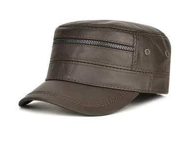 Fashion Retro Style Flat Top Caps for Men - Adjustable Soft Cadet Army Milita... - Image 1 of 4