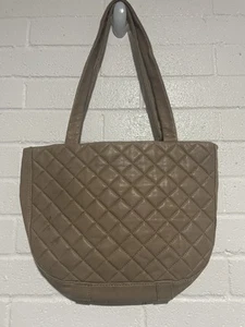 HOBO Tote Handbag Puffy Quilted Bag Lightweight Shoulder Bag Tan Stained - Picture 1 of 12
