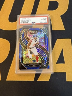 2024 Select Malik Nabers Blue Prizm #116 PSA 10 Premier /175 RC Rookie - Image 1 of 2