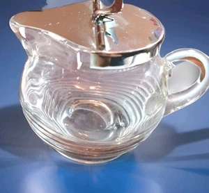 Cambridge Glass Co. Tally Ho Syurp Jug 8 Oz  Vintage Art Deco Secure Hinged Lid - Picture 1 of 6