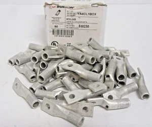 50 BURNDY YA4CLBOX Hylug Copper Compression Connector 1/4" Gray Copper AWG NEW - Picture 1 of 6