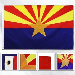 Embroidered Arizona Flag 3x5ft 210D Oxford Polyester Arizona US Statehood Flag - Picture 1 of 5