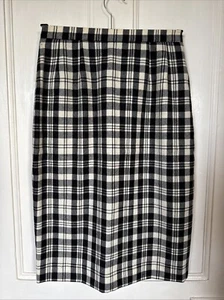 Vintage Jaeger Skirt 100% Wool Checked UK Size 10 - Picture 1 of 9