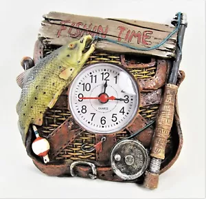 Fishing Time Table Top Clock Sport and Home Decor - Picture 1 of 3