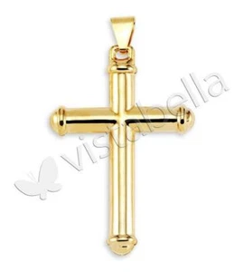 10k Bonded Gold Ring End Gorgeous Cross Charm Pendant-sg41 - Picture 1 of 2