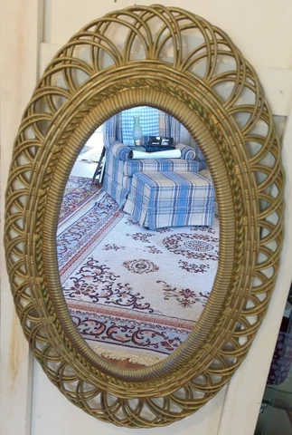 Vintage Burwood Mirror Painted Gold Ornate Wall Mirror 29.5" x 19" Cover