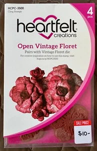 Heartfelt Creations Stamp: HCPC-3500 Open Vintage Floret Cling Stamps Set - Picture 1 of 1