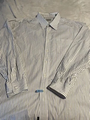 Gitman Bros Vtg Blue Stripe Button Down Long Sleeve Oxford Shirt Sz 17.5/34 - Image 1 of 4