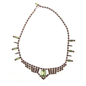 Joomi Lim Naranja/Cristal Verde Collar Nuevo - Imagen 1 de 1