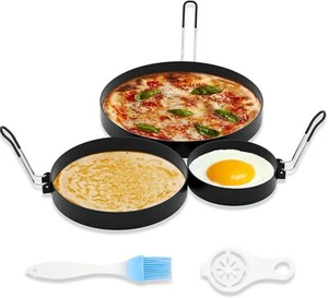 8" Omelet Ring, 6" Pancake Ring, 3.5" Egg Ring for Griddle Frying Eggs (Upgrade - Picture 1 of 1