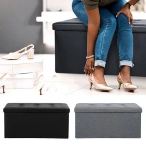 Mit Stauraum Sitzbank mit Stauraum Hocker Sitztruhe Fußbank Aufbewahrungshocker - Bild 1 von 13