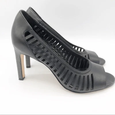 Zapatos de salón Elie Tahari corte láser peep toe negros - Mujer’s EU 37 / US 7 Foto 1 de 4