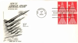ARTCRAFT - AIRMAIL STAMP 10¢ JAN 5 1968 SAN FRANCISCO CA FIRST DAY COVER BX8 - Picture 1 of 1