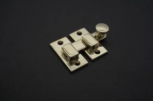 Latch SHUTTER LATCH Antique Style Cabinet Latch Door Latch SOLID BRASS LACQUERED - Picture 1 of 5