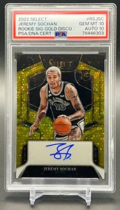 2022 Jeremy Sochan Select Gold Disco Prizm Auto /10 PSA 10 RC Rookie POP 1 - Picture 1 of 2