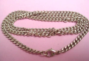 Vintage 925 Sterling Silver Curb Chain Real Solid Necklace 22.11gr PERFECT GIFT - Picture 1 of 1