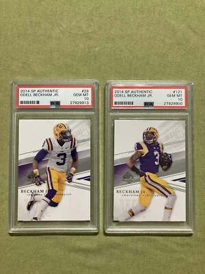 2014 SP Authentic Odell Beckham Jr #121 Sp & #29 RC Card Lot (2) PSA 10 Gem Mint - Image 1 of 4