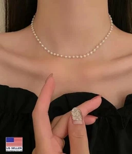 Fashion Women Simple Elegant Exquisite Pearls Style Choker Necklace 0400 - Picture 1 of 8