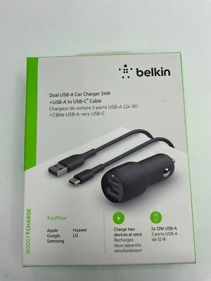 Belkin Cargador de coche carro Autos Vehiculo para Samsung iPhone 15 pro Samsung - Image 1 of 4