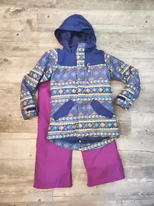 Burton Dryride Girls Snow board Jacket Pants Hooded Purple Ski Snowsuit XL 14/16 - Picture 1 of 24