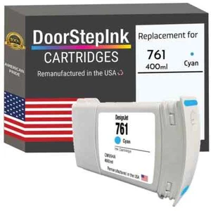 Cartuchos de tinta compatibles DoorStepInk para HP 761 (CM994A) cian 400 ml-EE. UU. - Imagen 1 de 5