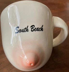 VINTAGE~ORIGINAL~SOUTH BEACH~BREAST TIT NIPPLE DRINKING MUG~NOVELTY CUP~GAG~WOW - Picture 1 of 4