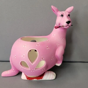 PartyLite Pink Kangaroo Tea Light Votive Holder Retired Candle Decor Pink - Picture 1 of 15