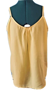 Jessica Simpson Juniors Yellow Ruth Trapeze Tank Top Cami Adjustable Straps SZ L - Picture 1 of 8